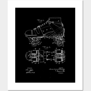 Roller Skate Vintage Patent Drawing Posters and Art